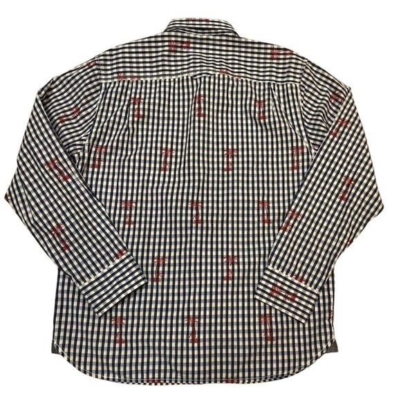 Tommy Bahama Palm Gingham NWT Ocean Deep Classic Fit 100% Cotton Shirt Small - Picture 3 of 10